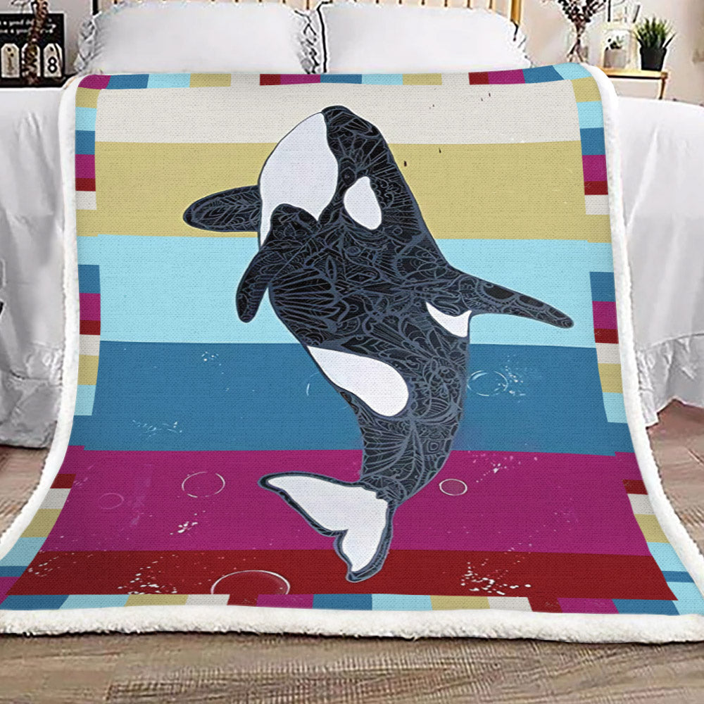 Killer Whale TL0210086TT Sherpa Fleece Blanket