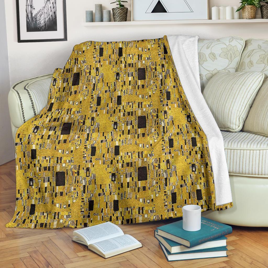 Klimt Gold CL12100671MDF Sherpa Fleece Blanket