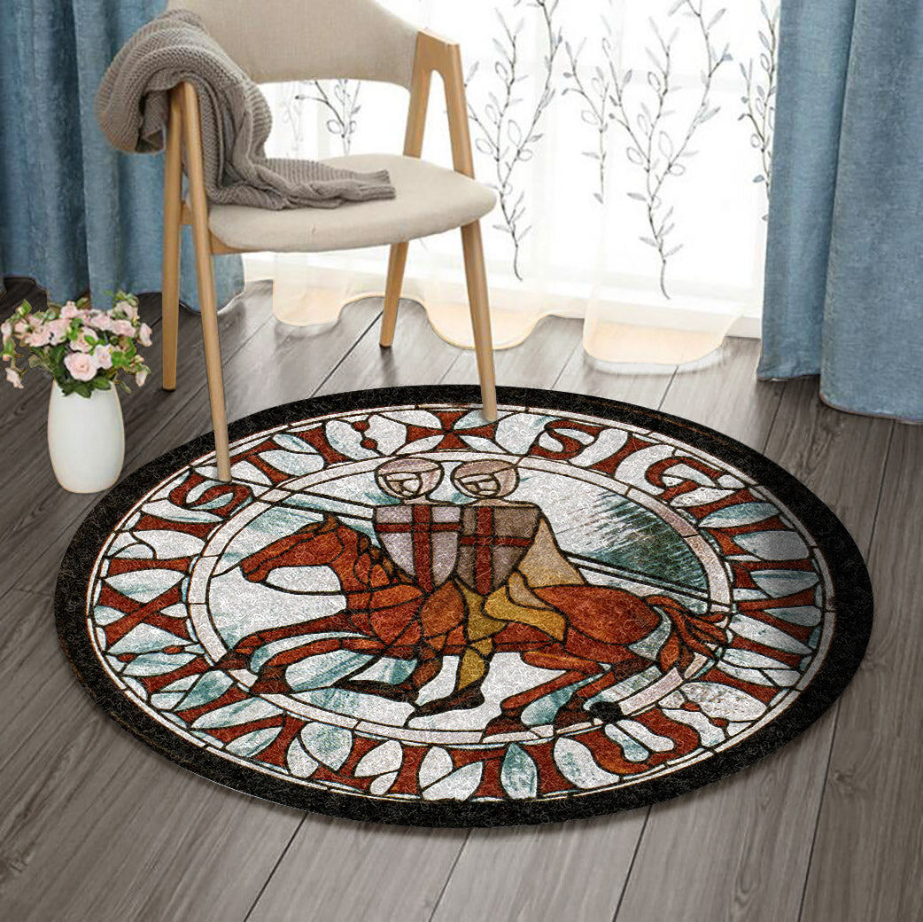 Knights Templar VD0910074RR Round Area Rug