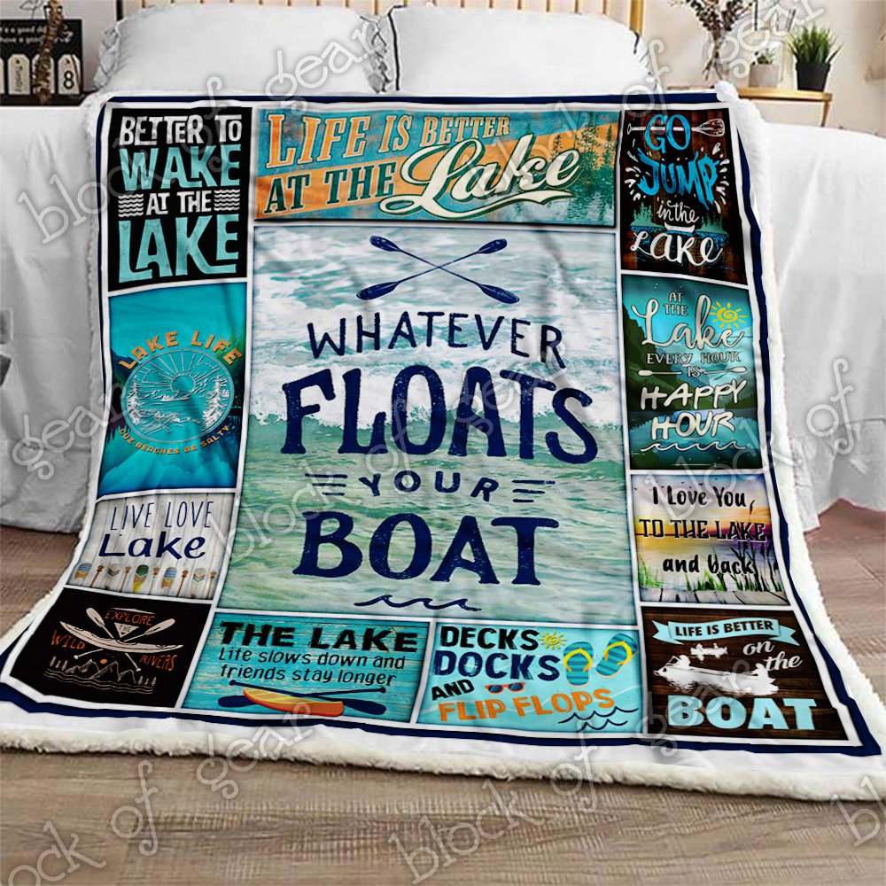 Lake Lover Boat CL2709259MDF Sherpa Fleece Blanket