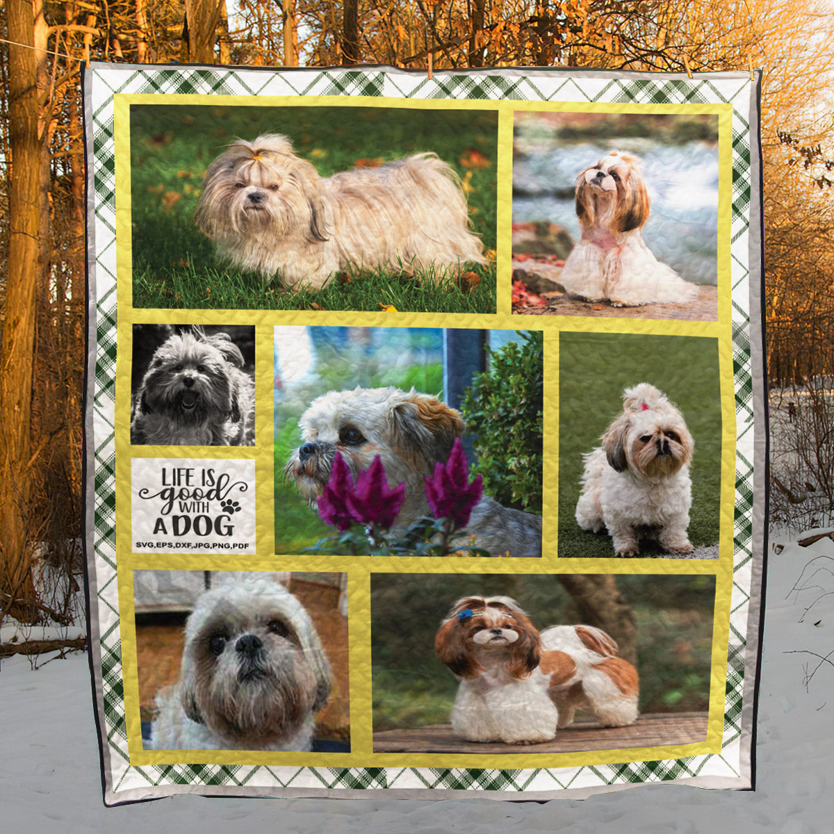 Life Is Good With A Shih Tzu CLA31100670Q Quilt Blanket