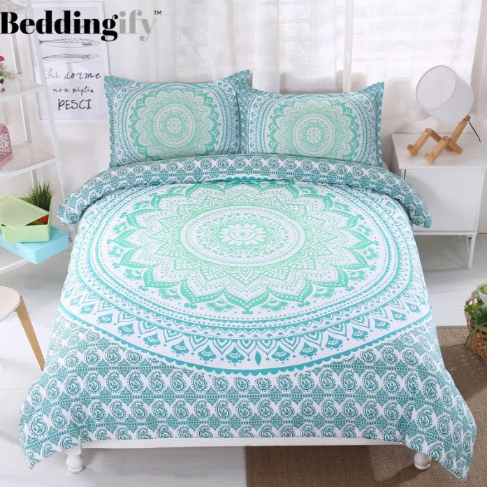 Light Green Mandala Pattern CLH1510126B Bedding Sets