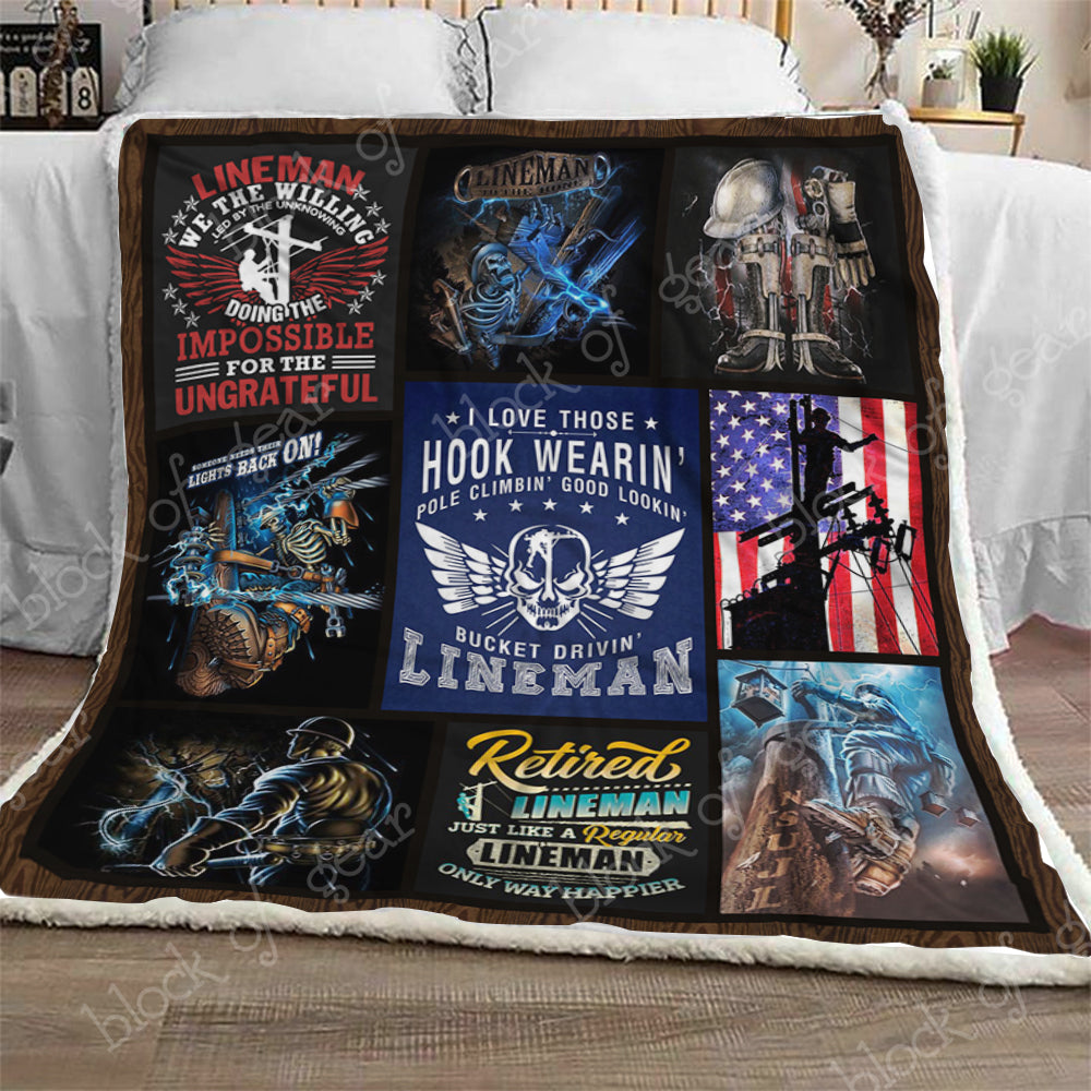 Lineman CL0210134MDF Sherpa Fleece Blanket