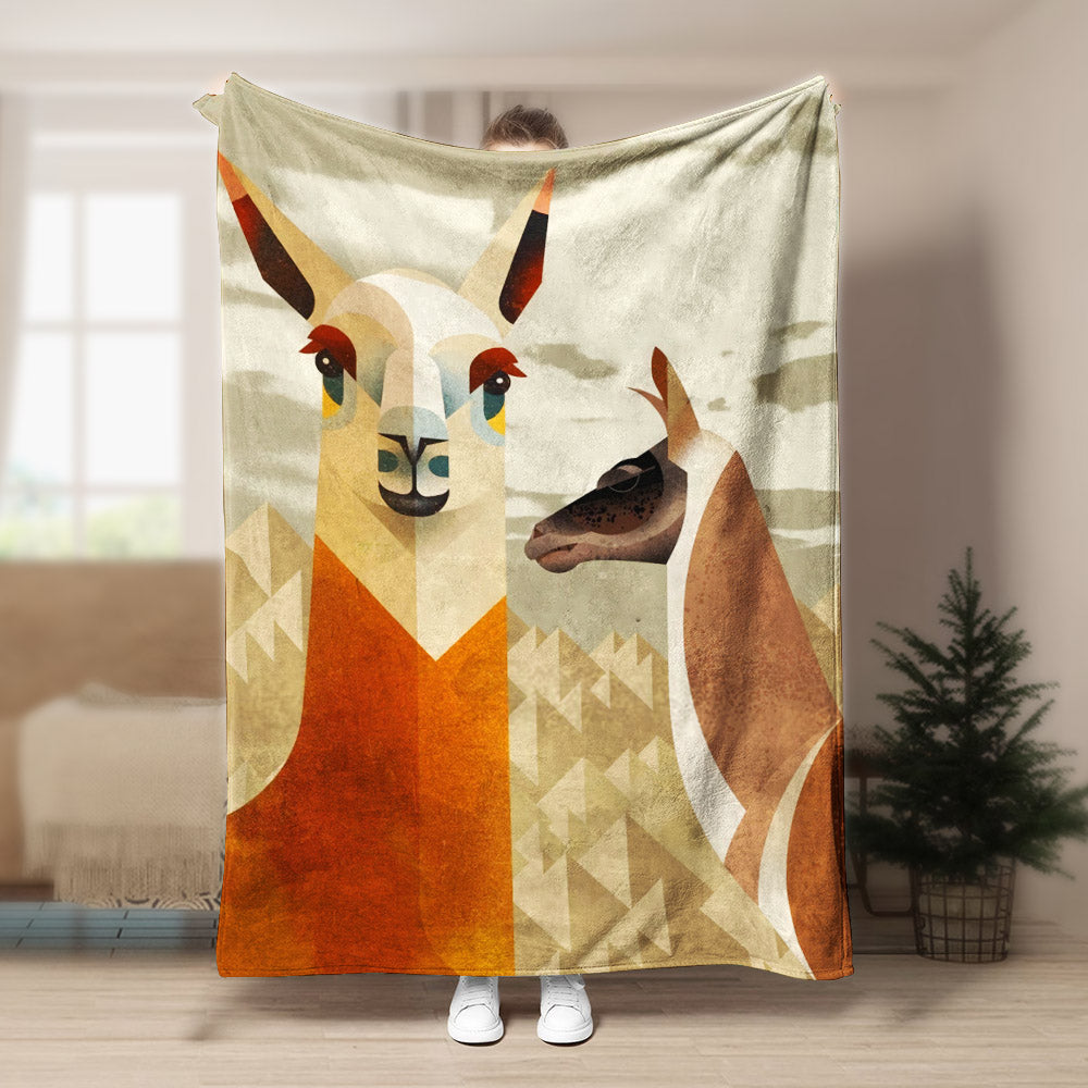 Llama DP200826F Sherpa Fleece Blanket