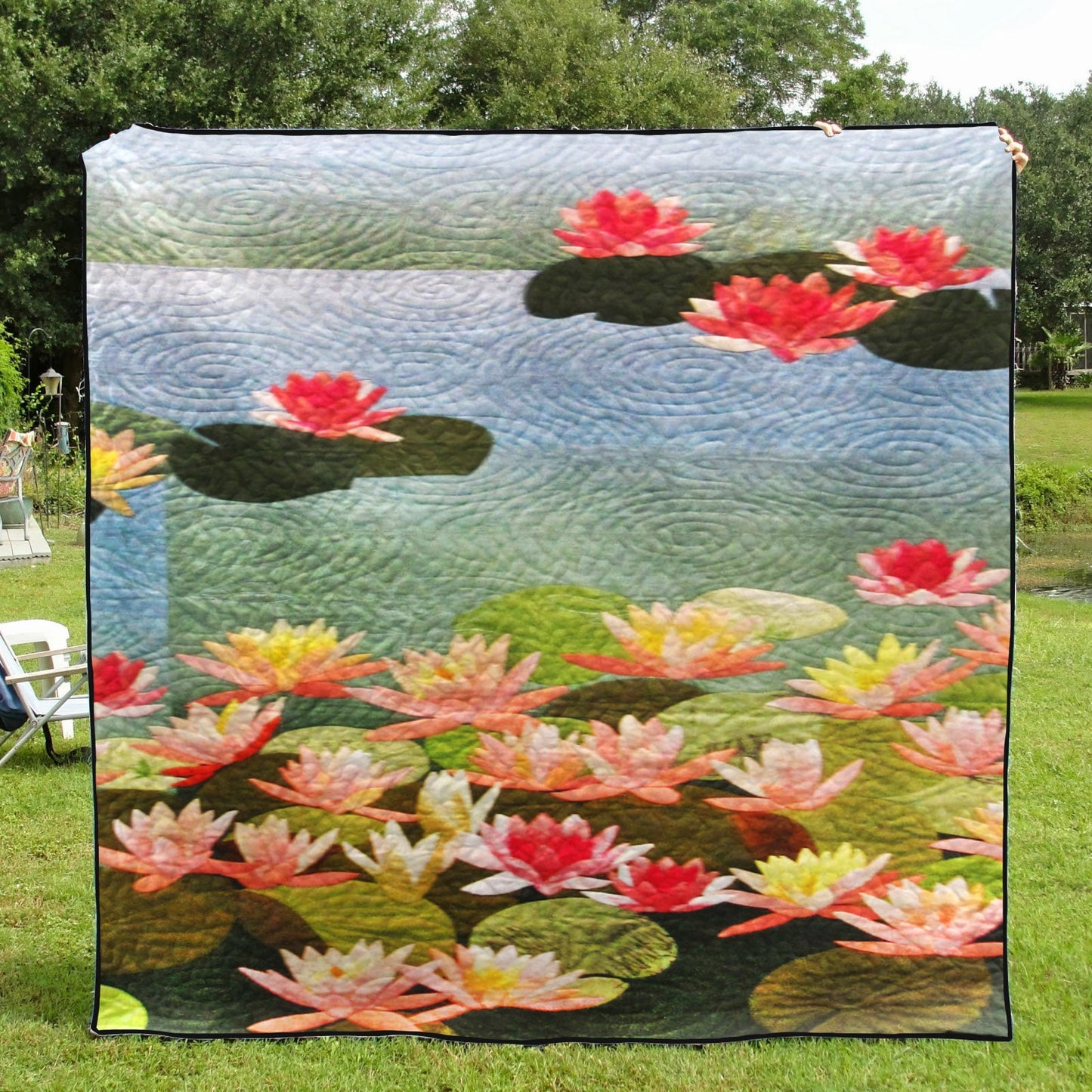 Lotus Flower CLA0910453Q Quilt Blanket