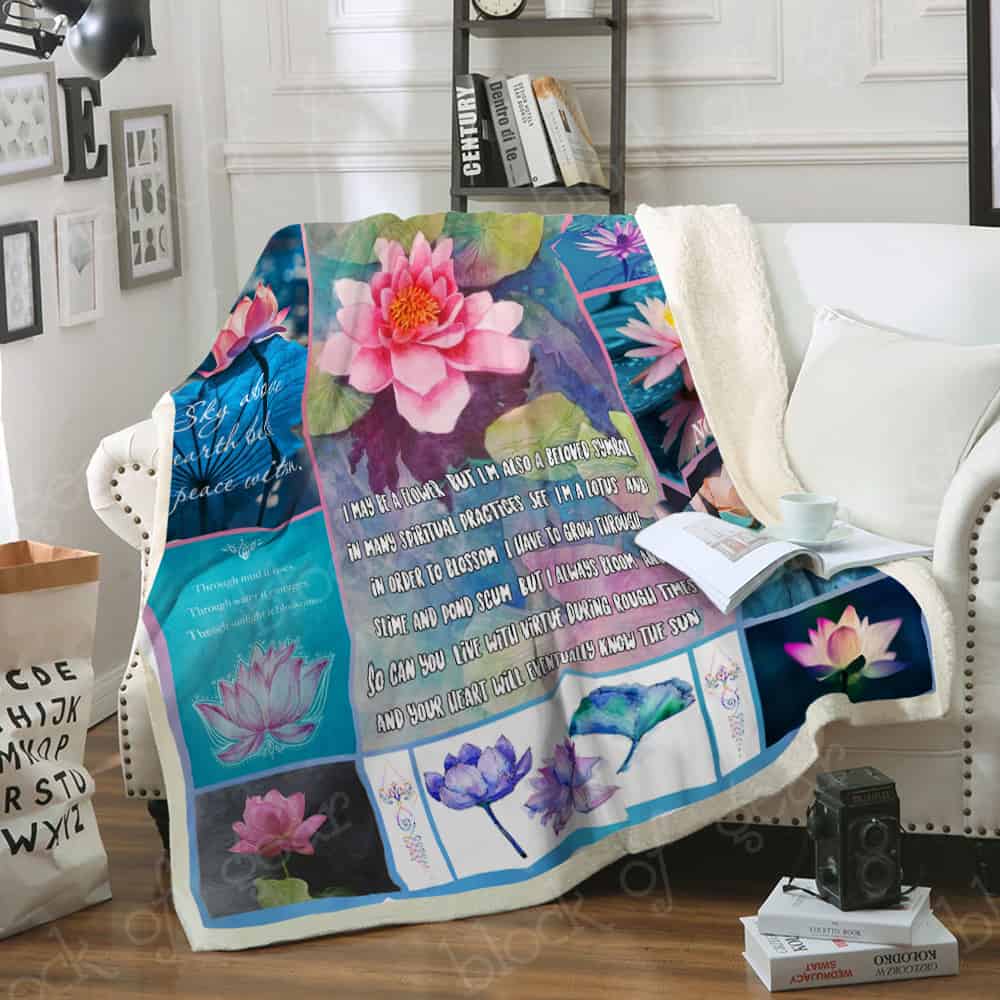 Lotus Flower CL05100329MDF Sherpa Fleece Blanket