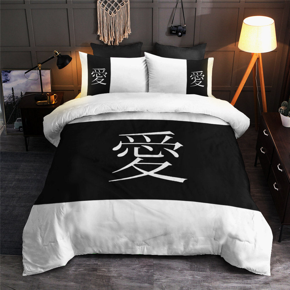 Love Ai Love on Black CLA19100472B Bedding Sets