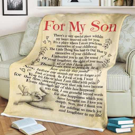 Love For My Son Quotes CLM2711554S Sherpa Fleece Blanket