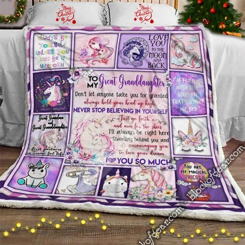 Love My Unicorn Great Granddaughter CL30100179MDF Sherpa Fleece Blanket