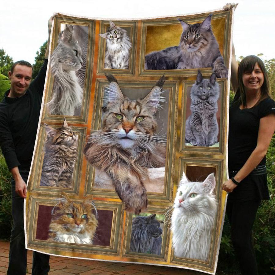 Maine Coon Cat CL02120595MDF Sherpa Fleece Blanket