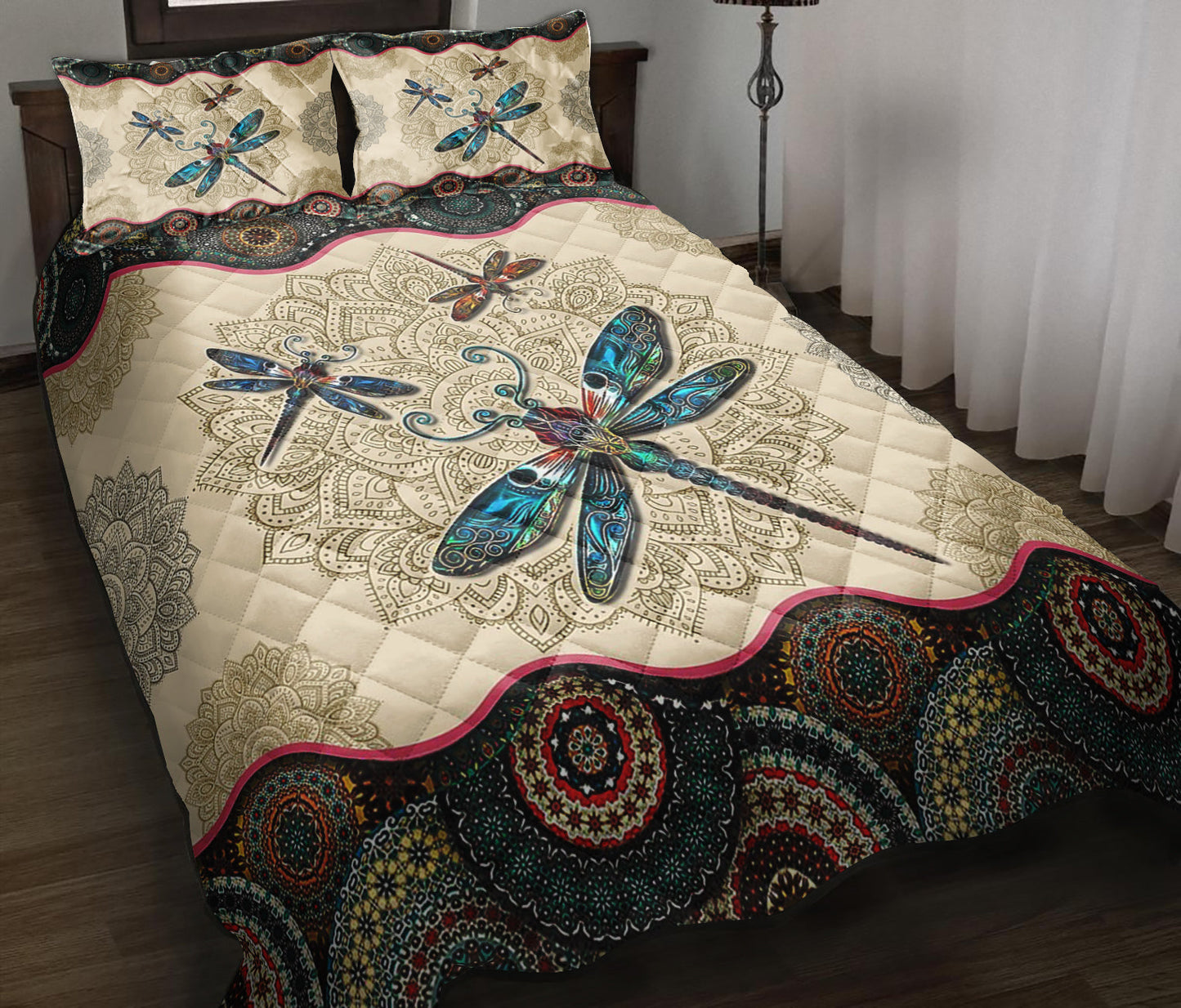 Mandala Dragonfly Quilt Bedding Set ND210907