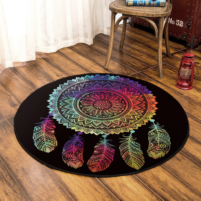 Mandala Dreamcarcher Colorful Native American Pride CLA1610348RR Round Area Rug