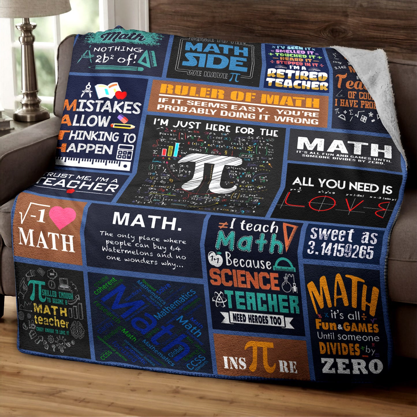 Math Teacher HT0709109TM Sherpa Fleece Blanket
