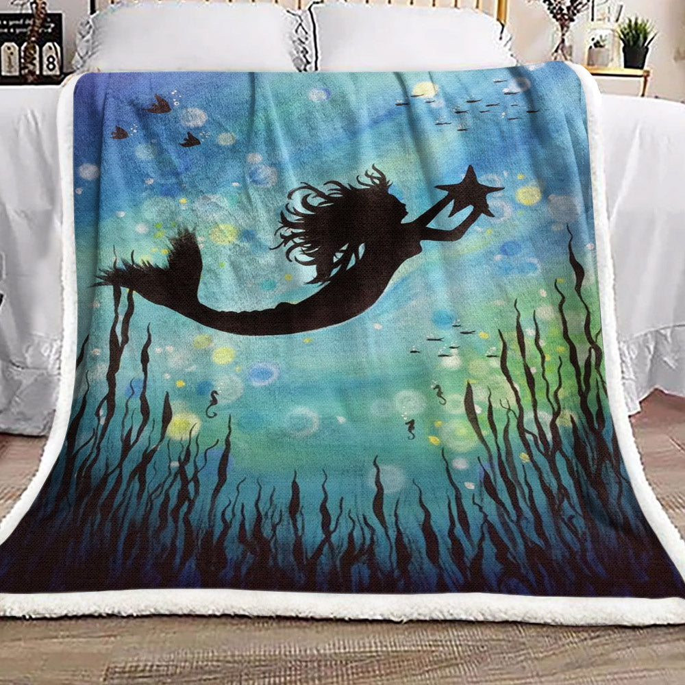 Mermaid HN1410177F Sherpa Fleece Blanket