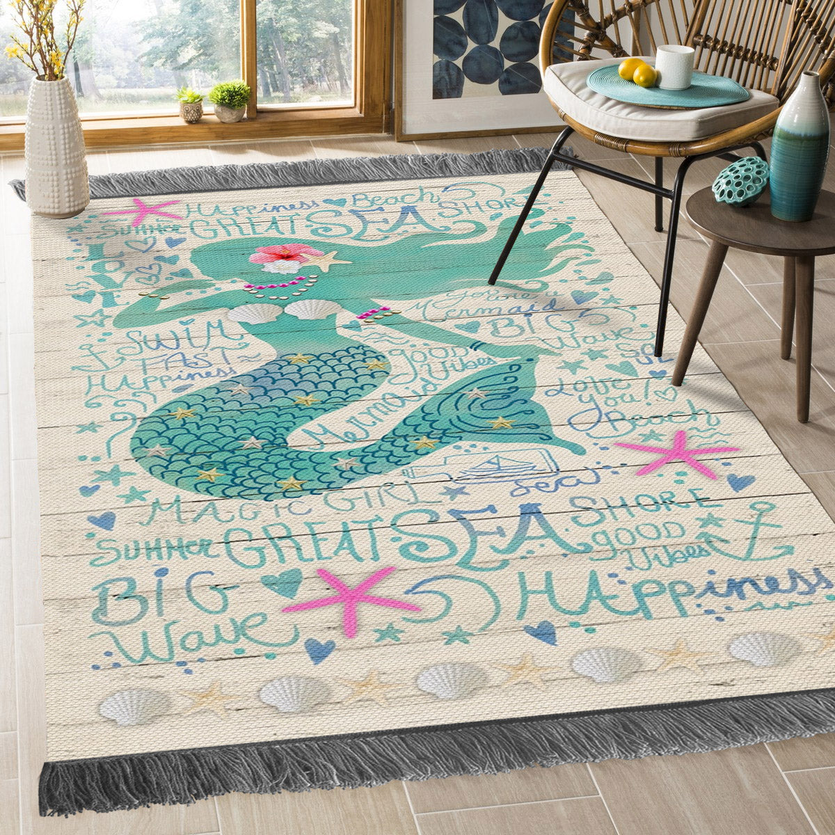 Mermaid HN1710090O Decorative Floor-cloth
