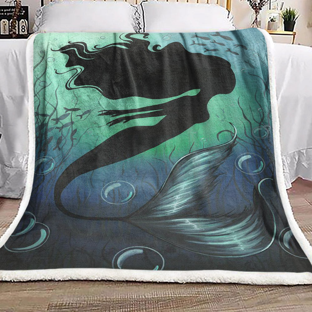 Mermaid In The Sea HN0510176F Sherpa Fleece Blanket