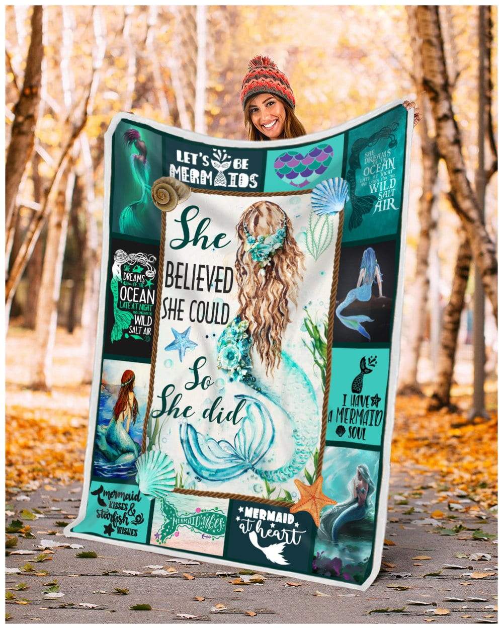 Mermaid Lets Be Mermaids CL29110493MDF Sherpa Fleece Blanket