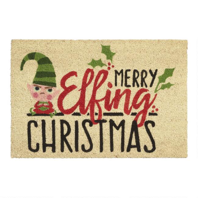 Merry Elfing Christmas CLT051044R Non-slip Door mats