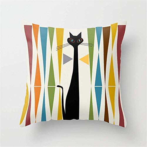 Mid Century Modern Art Cat CLP1510156P Throw Pillow Covers