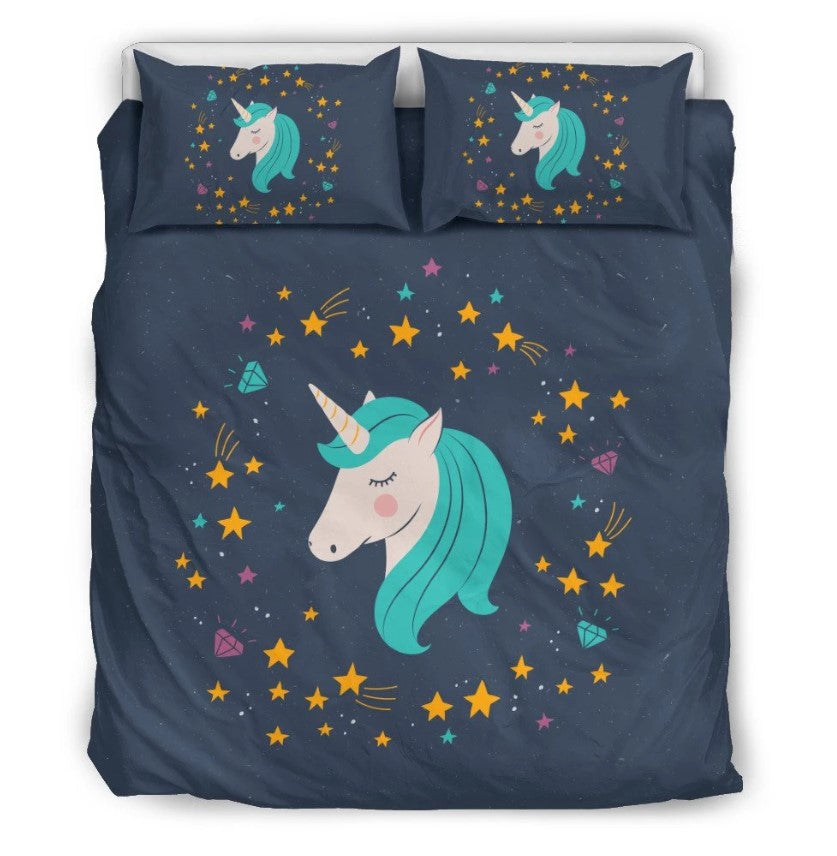 Midnight Blue Starry Night Unicorn CL11100159MDB Bedding Sets