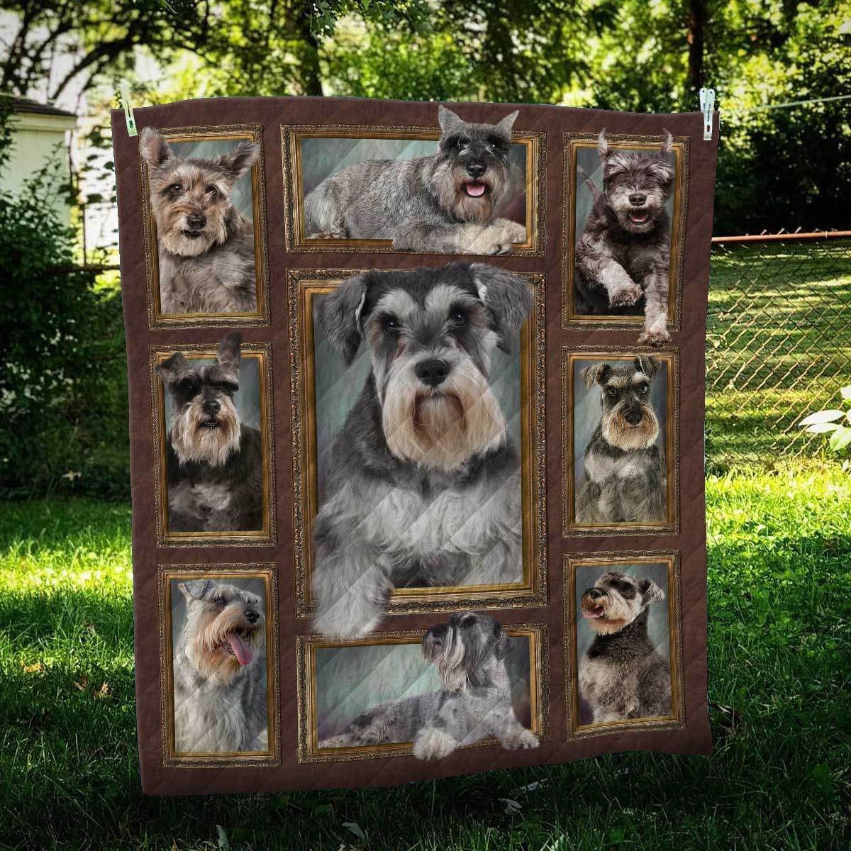 Miniature Schnauzer Frame CL09100121MDQ Quilt Blanket