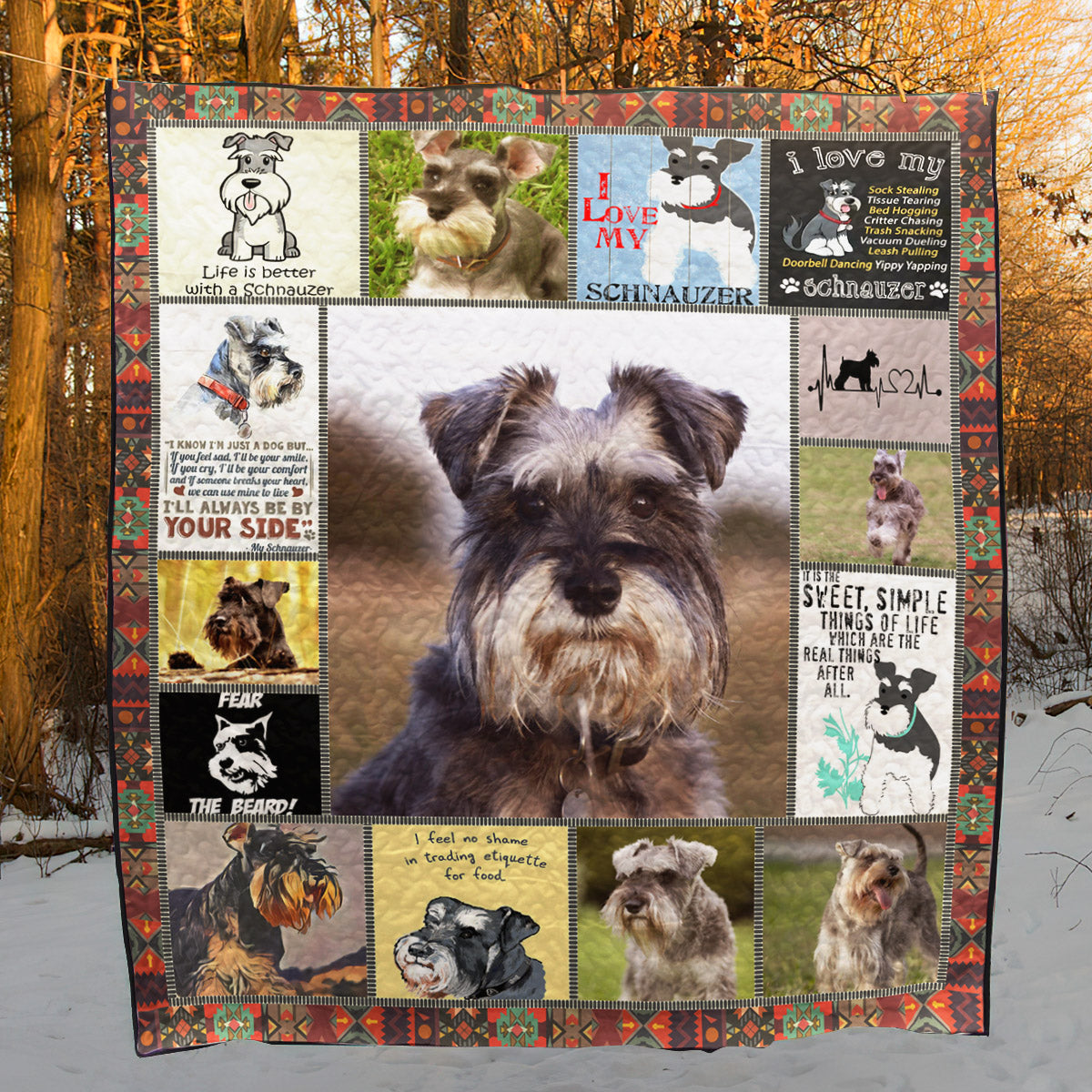 Miniature Schnauzer Sweet CL10100184MDQ Quilt Blanket