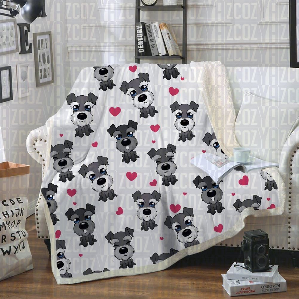 Miniature Schnauzer CL21110613MDF Sherpa Fleece Blanket