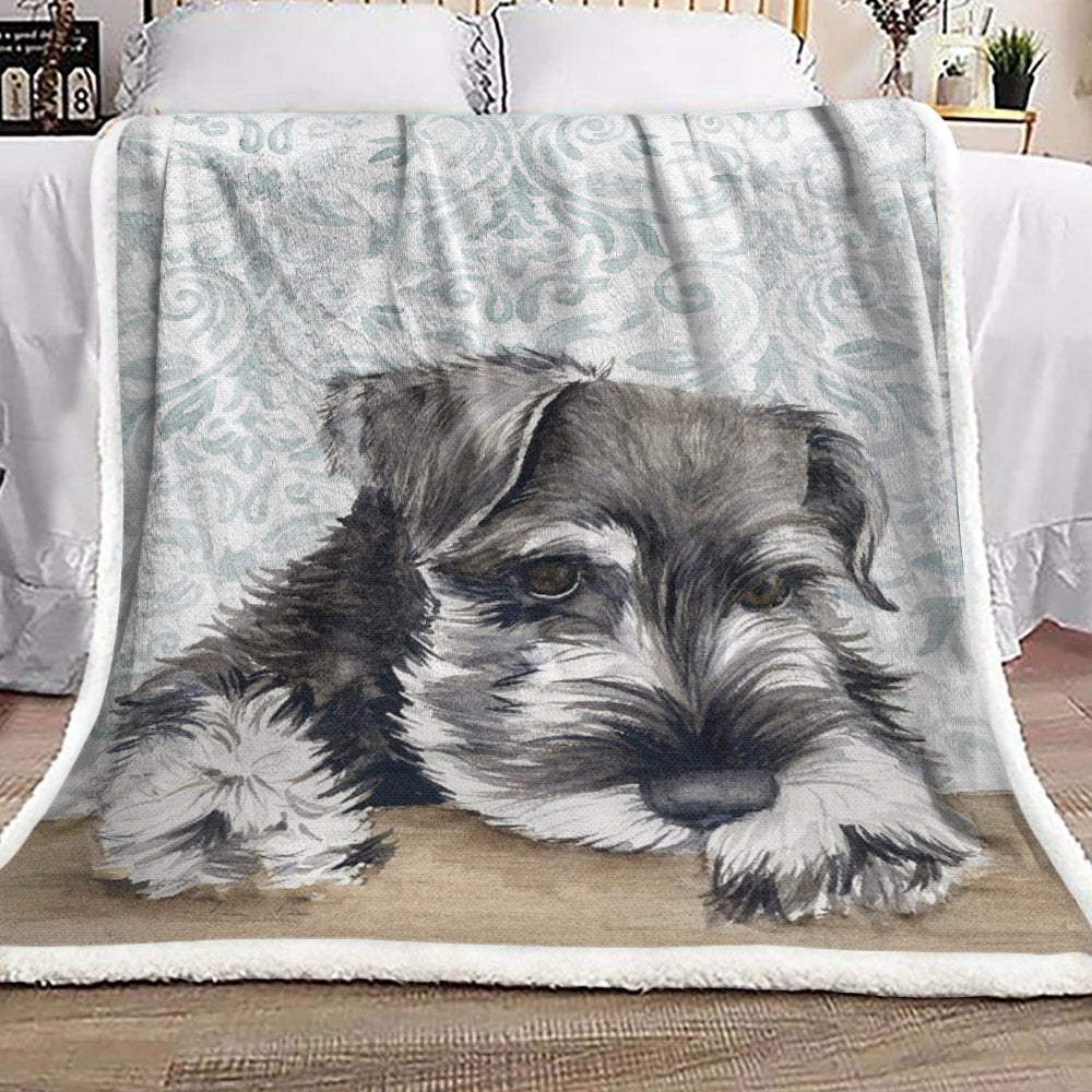 Miniature Schnauzer DV2110186F Sherpa Fleece Blanket