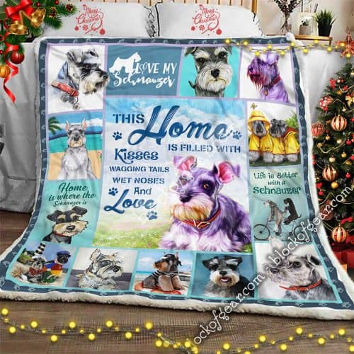 Miniauture Schnauzer Dog CL15110195MDF Sherpa Fleece Blanket