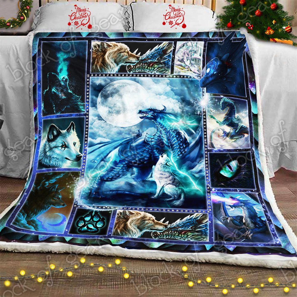 Moonsong Dragon Wolf CL05100341MDF Sherpa Fleece Blanket