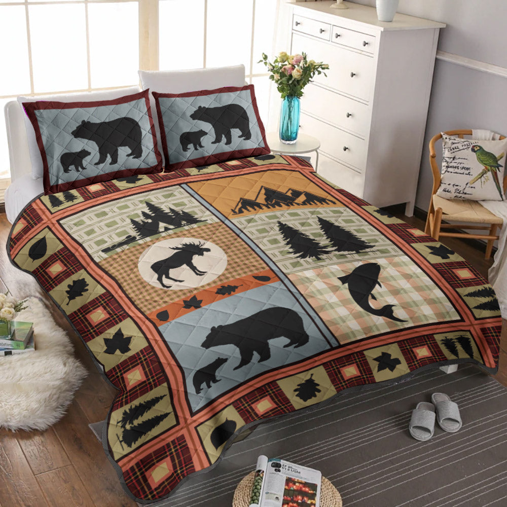 Moose Bear Lake CLA2709150B Quilt Bedding Set