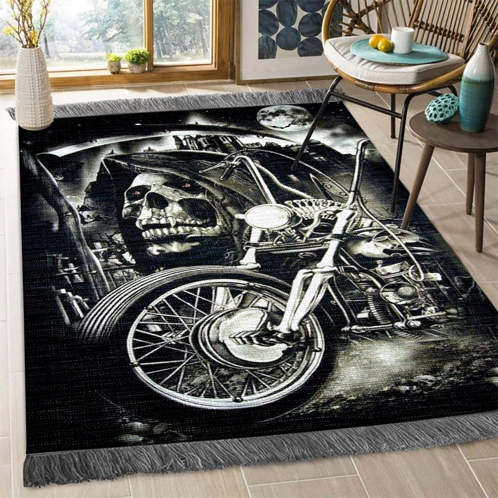 Motorcycle Skull TL2110132F Decorative Floor-cloth
