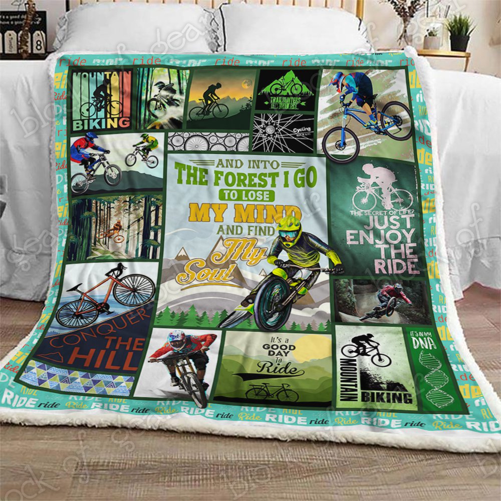 Mountain Biking CL2709324MDF Sherpa Fleece Blanket