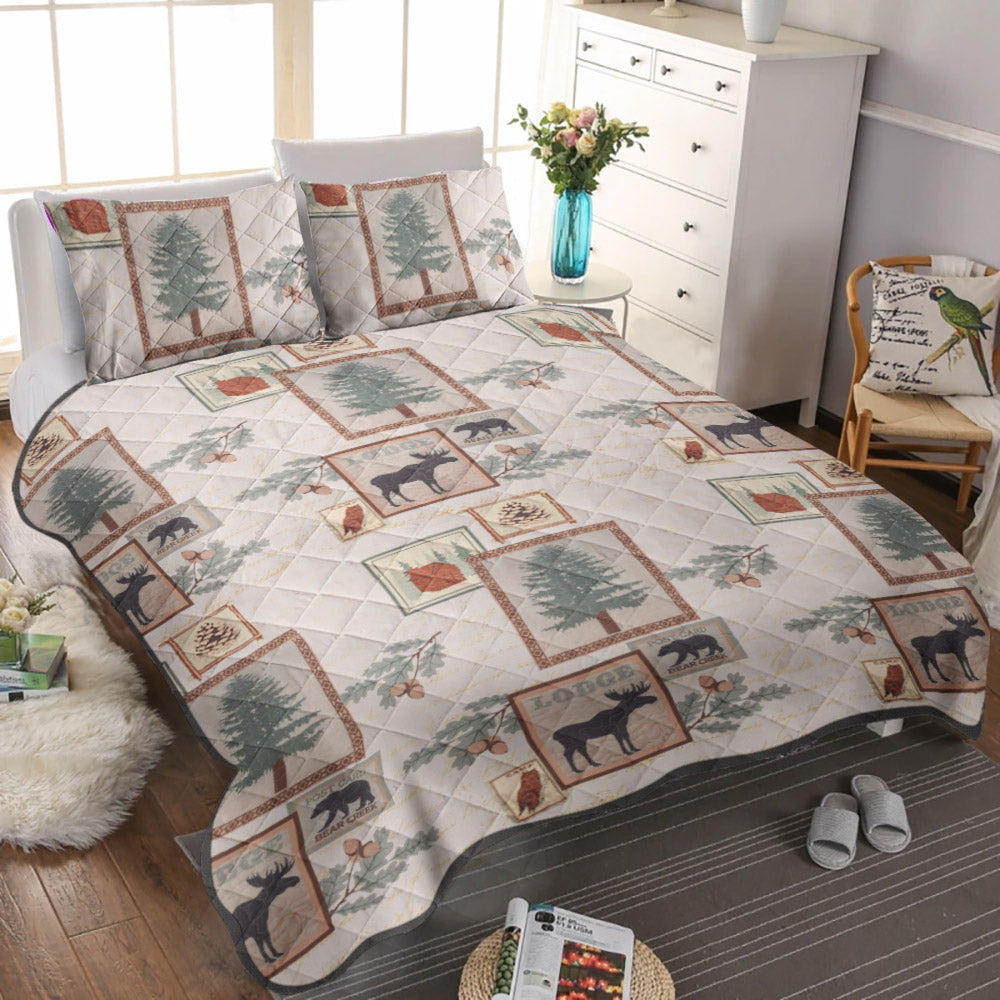 Mountain Lodge Bear CLM2309133B Quilt Bedding Set
