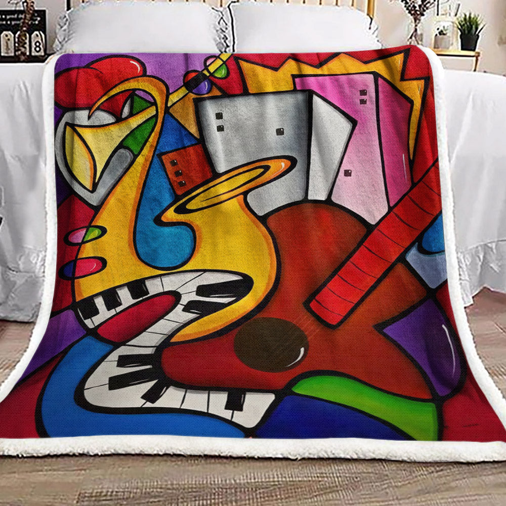 Music BT3010239F Sherpa Fleece Blanket