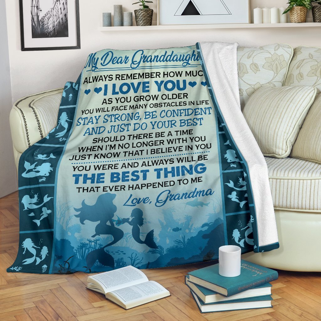 My Dear Granddaughter Mermaid CL09100155MDF Sherpa Fleece Blanket