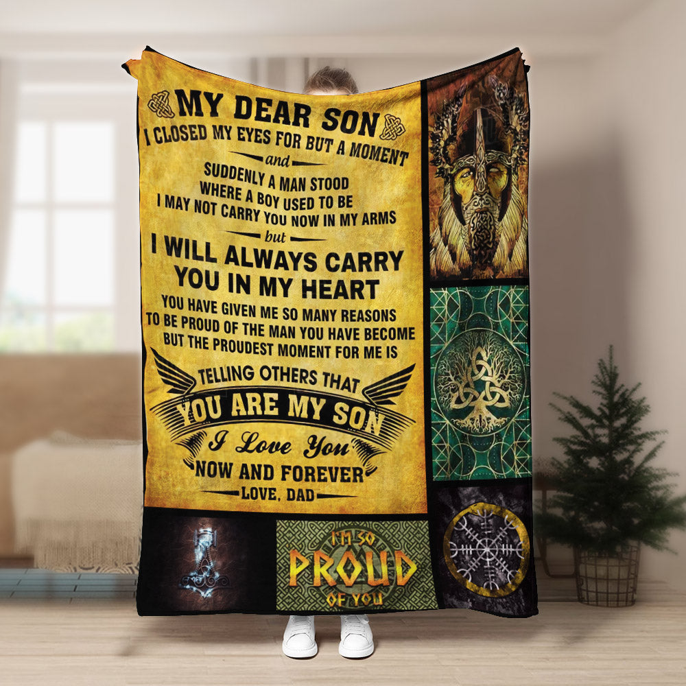 My Dear Son Love, Viking Dad CL2100073MDF Sherpa Fleece Blanket