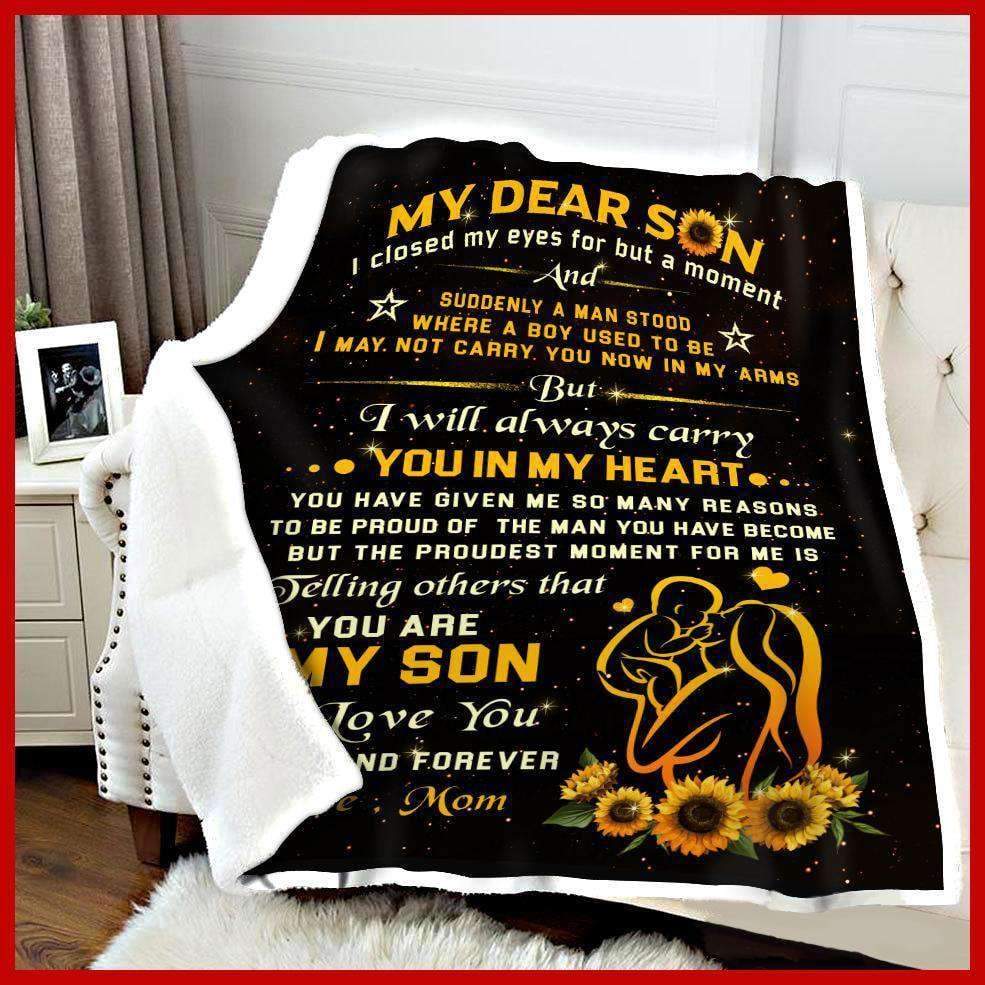 My Dear Son Mom CL260929MDF Sherpa Fleece Blanket