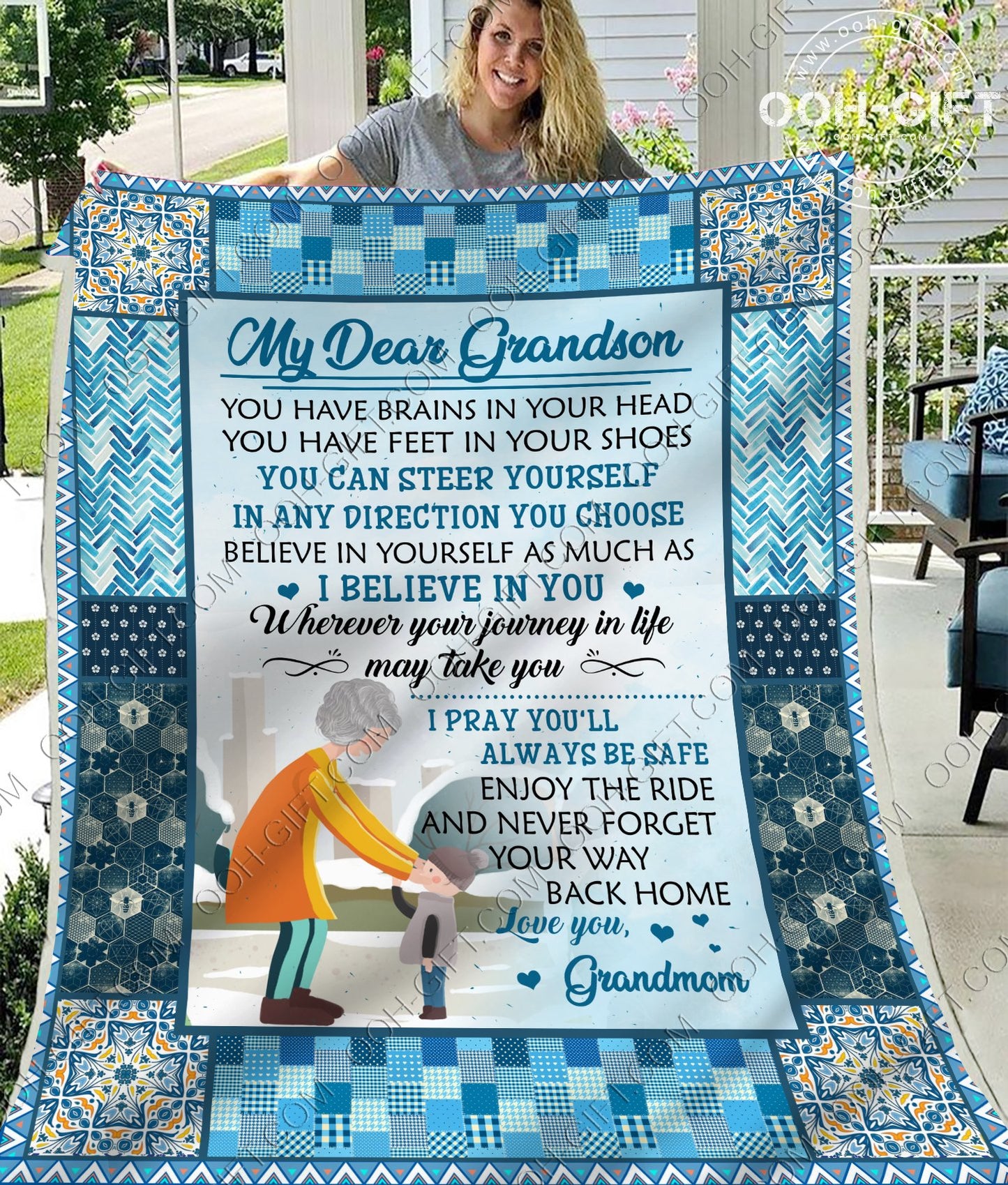 My Grandson Grandma CL02111268MDF Sherpa Fleece Blanket