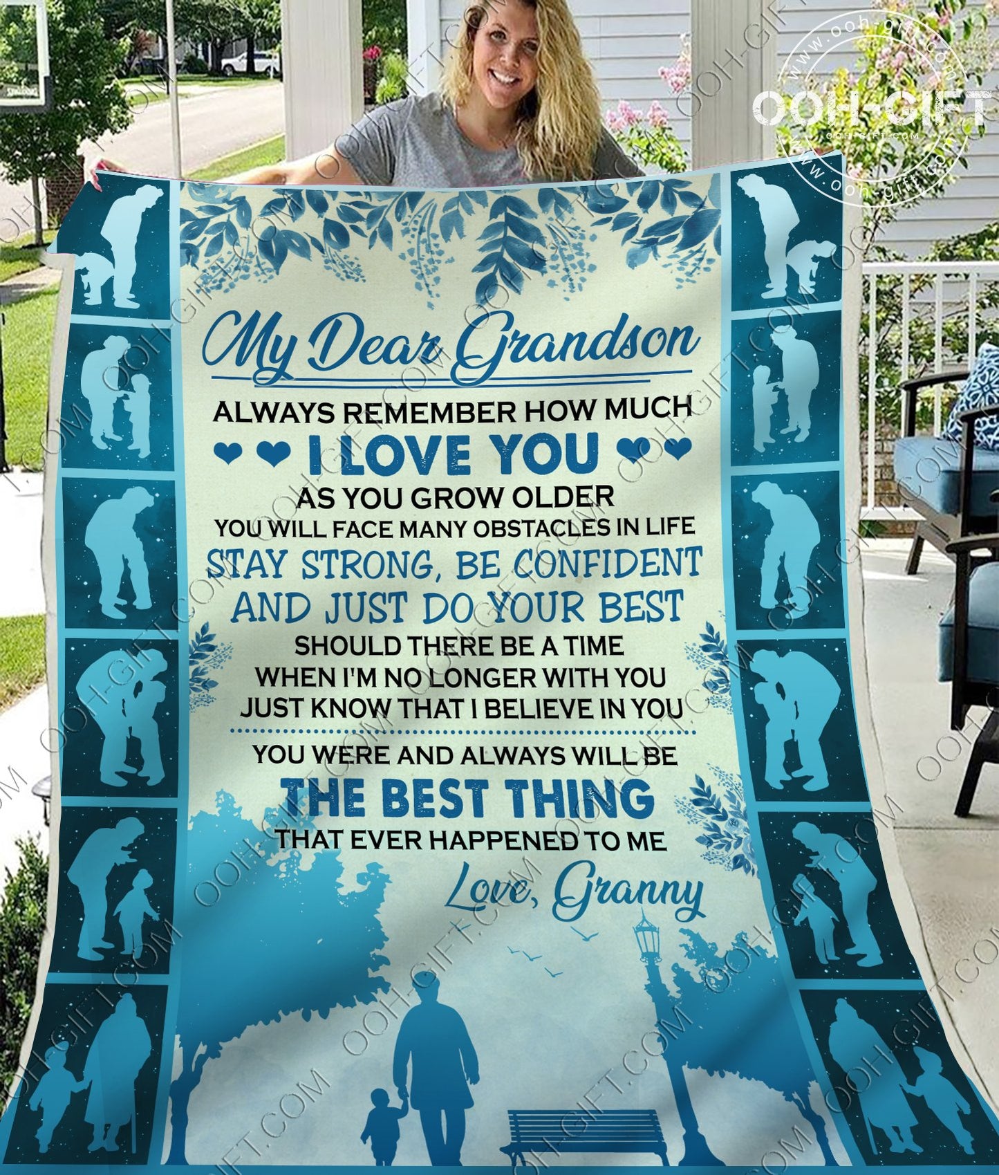 My Grandson Granny CL02111271MDF Sherpa Fleece Blanket