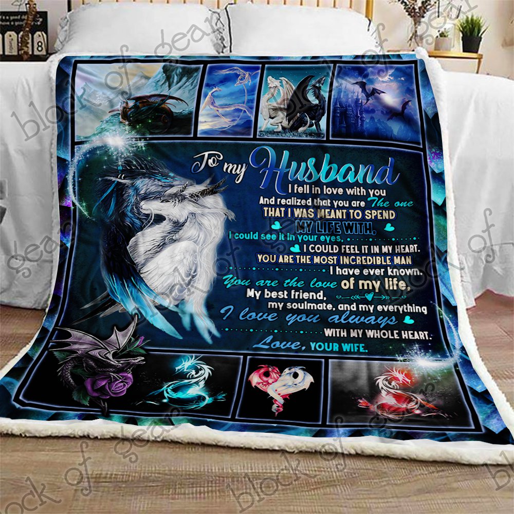 My Husband Dragon CL301177MDF Sherpa Fleece Blanket