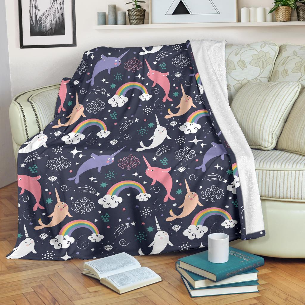Narwhal CL12100812MDF Sherpa Fleece Blanket