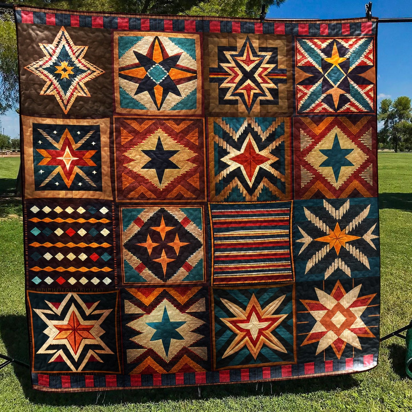 Native American Inspired Star Art Quilt TD170805Y