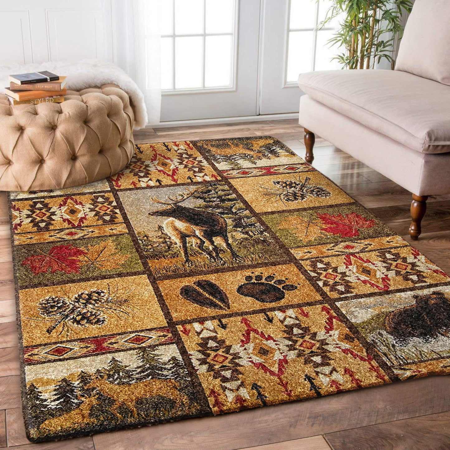 Native American Deer And Bear DN0810145R Rug