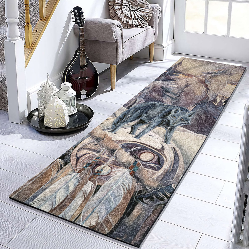 Native American Wolf DD041056RU Runner Rug