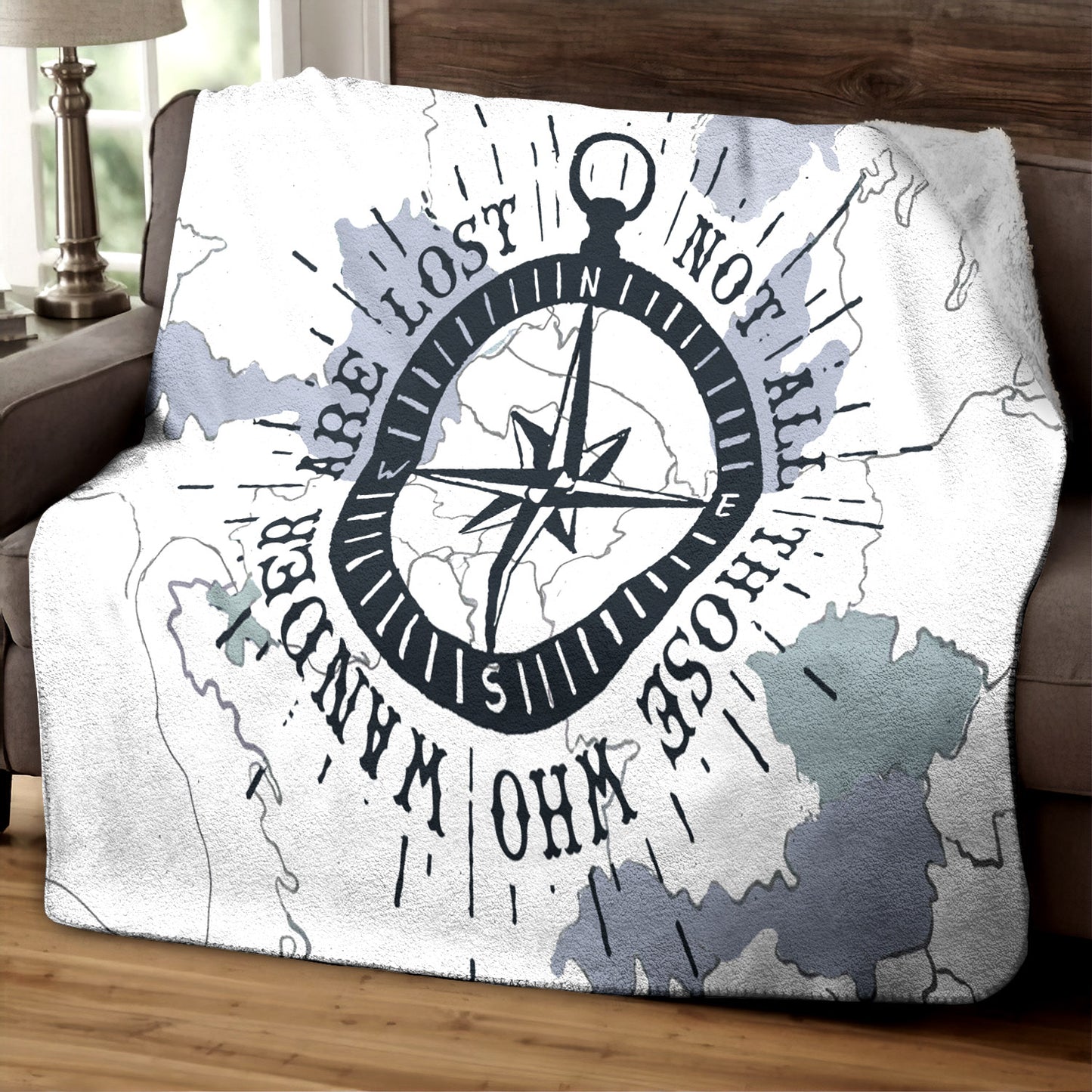 Nautical Compass CLM140828 Sherpa Fleece Blanket