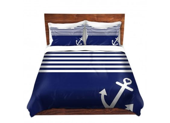 Navy Blue Love Anchor Nautical CLA0510324B Bedding Sets