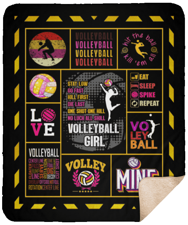 No Luck All Skill Volleyball Girl CLM1810126S Sherpa Fleece Blanket