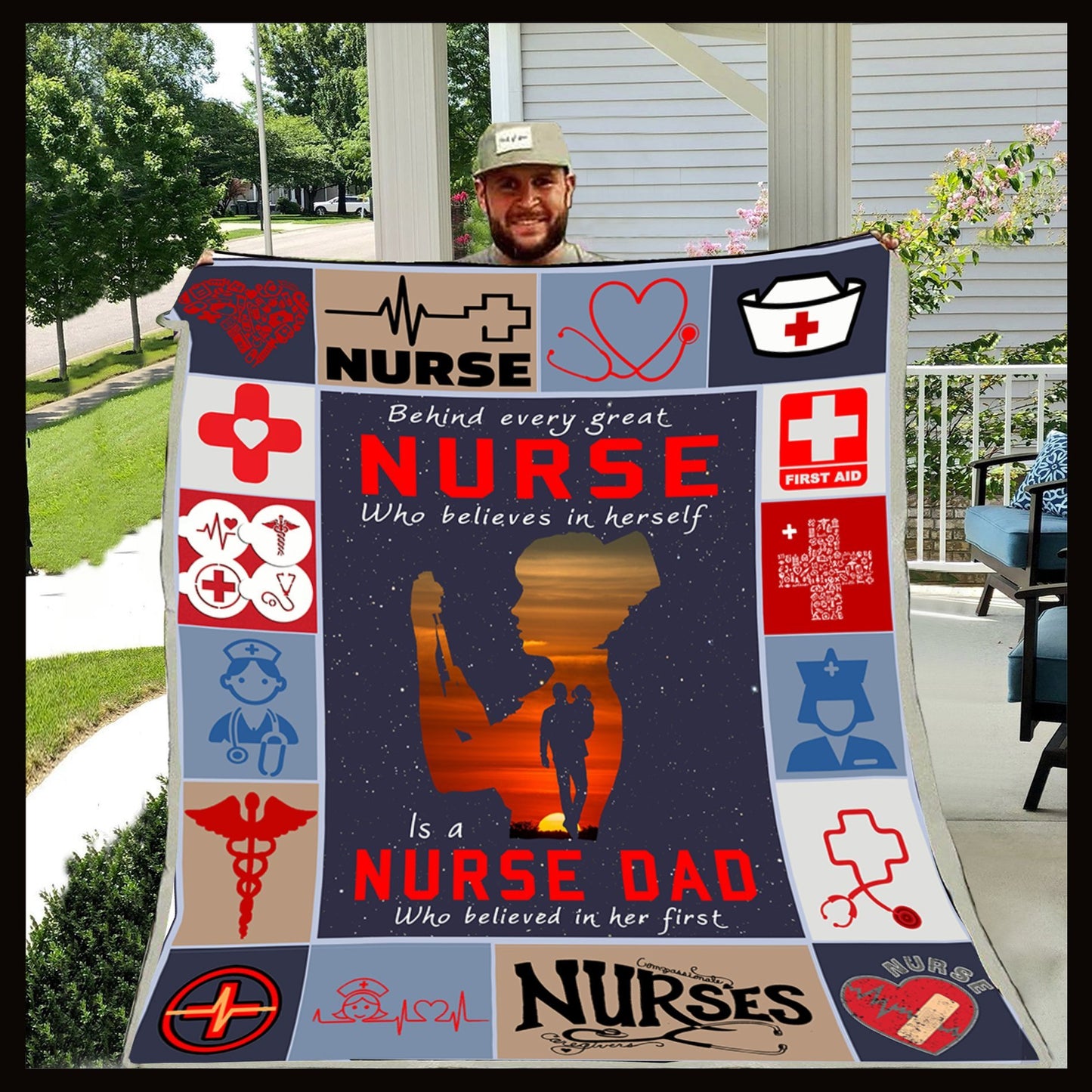 Nurse And Dad CL30100230MDF Sherpa Fleece Blanket