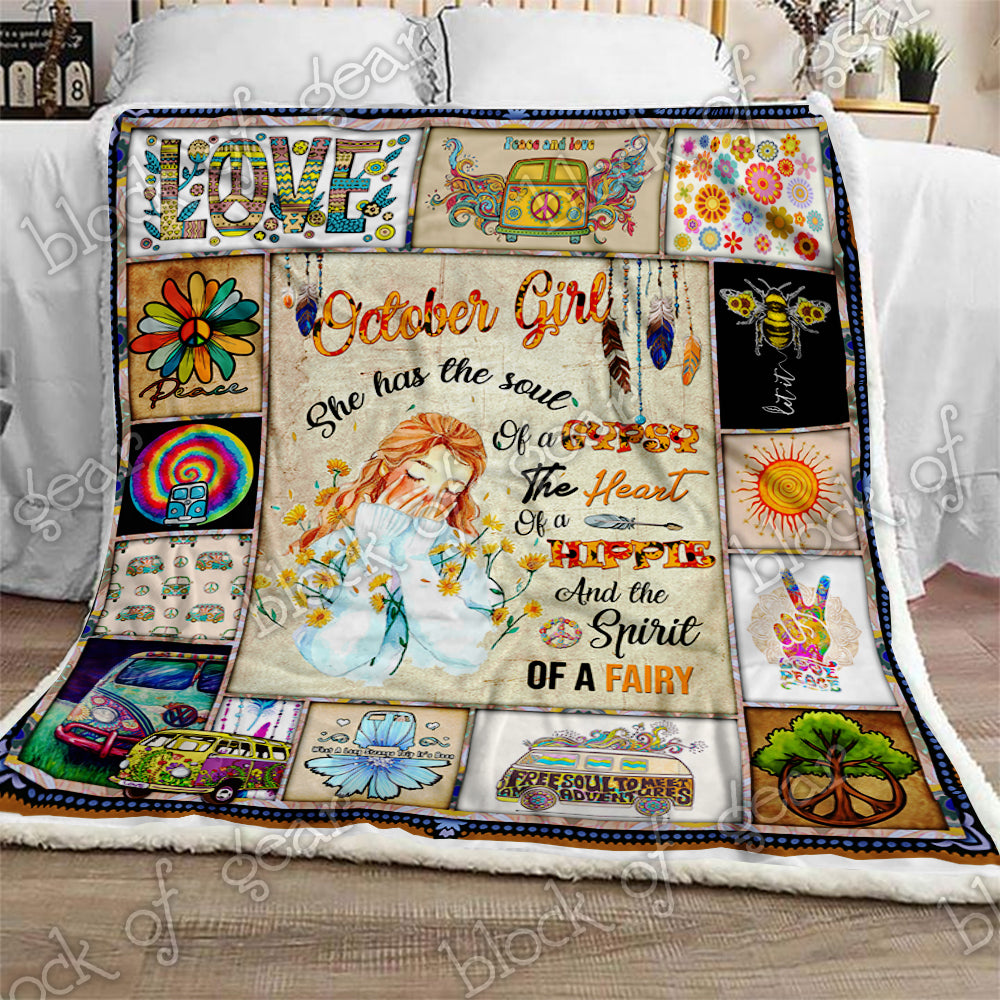 October Girl Hippie CL2709361MDF Sherpa Fleece Blanket